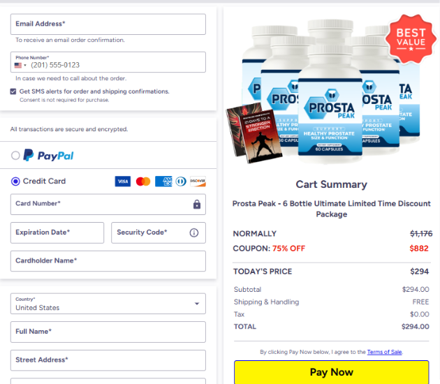 ProstaPeak Encrypted Checkout Portal
